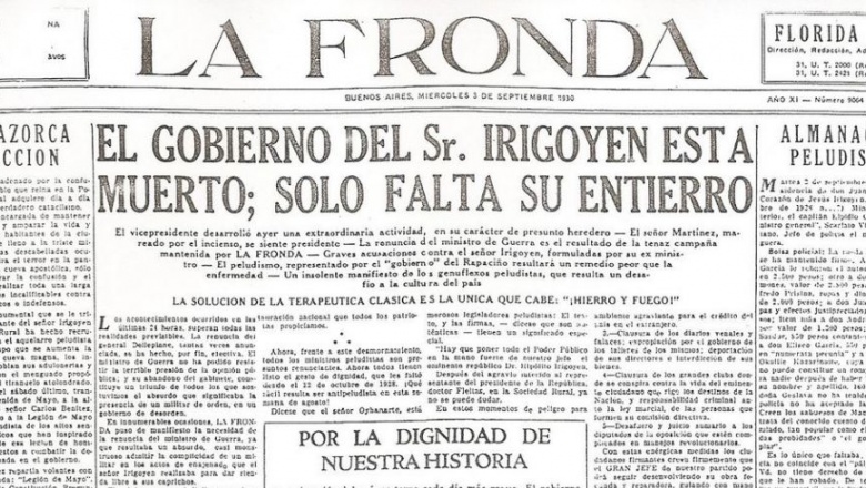 Los medios en vísperas del golpe a Yrigoyen (Por Felipe Pigna)